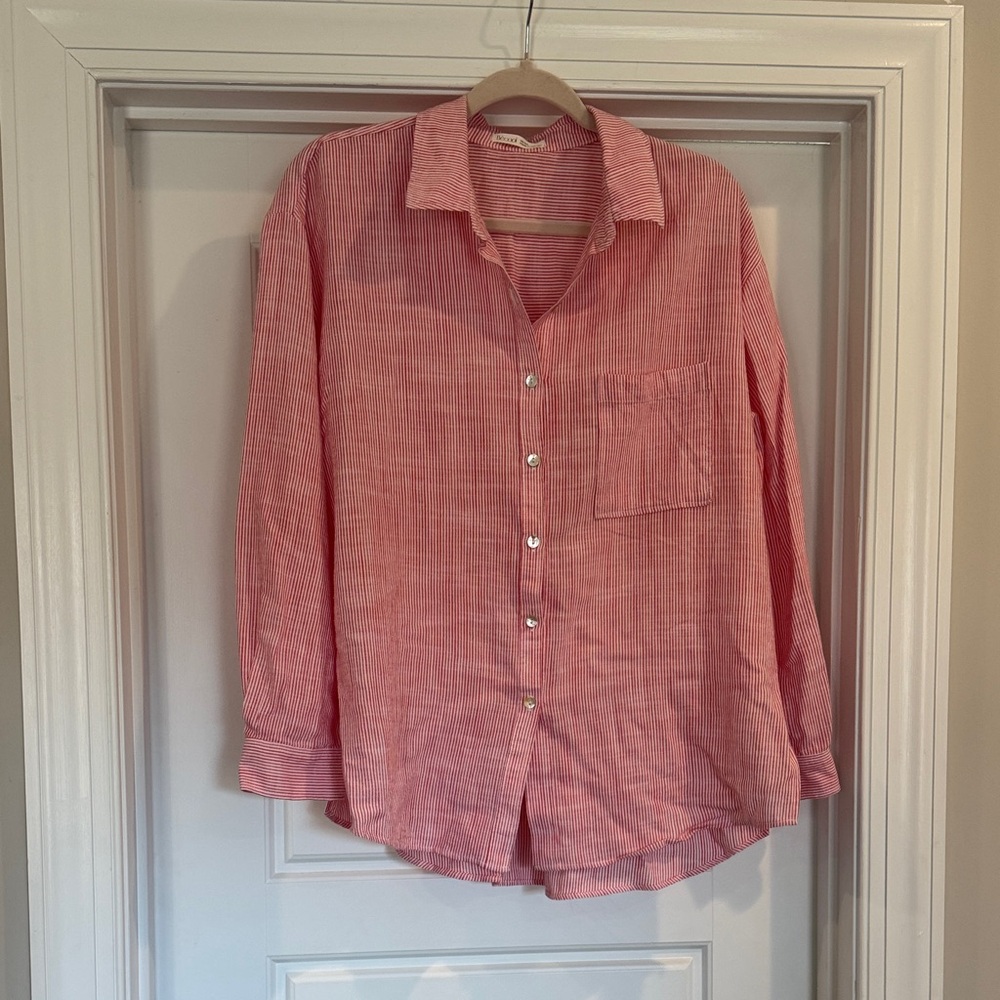 Chic Red Striped Women's Blouse